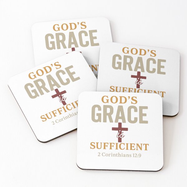 Item preview, God’s Grace Is Sufficient – 2 Corinthians 12:9 Bible Verse Design designed and sold by CrossCurrent Designs.