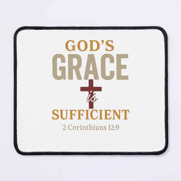 Item preview, God’s Grace Is Sufficient – 2 Corinthians 12:9 Bible Verse Design designed and sold by CrossCurrent Designs.