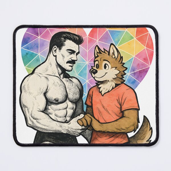 Artikelvorschau, Bodybuilder × Furry – Geometrisches Herz entworfen und verkauft von FreddyE.