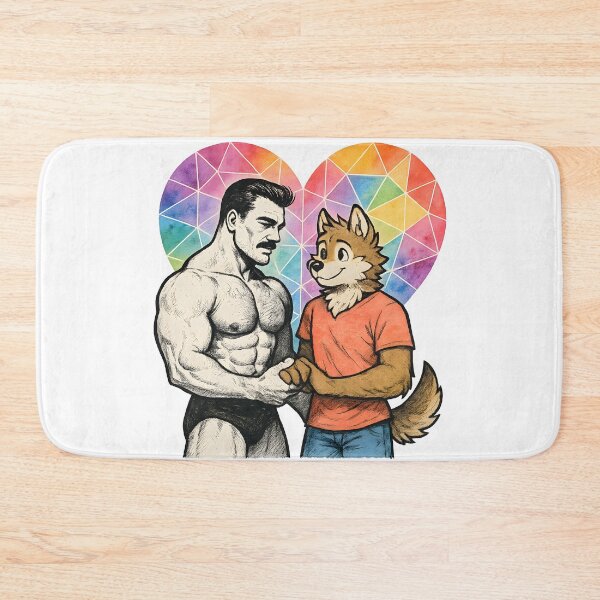 Item preview, Bodybuilder × Furry – Geometric Heart designed and sold by FreddyE.