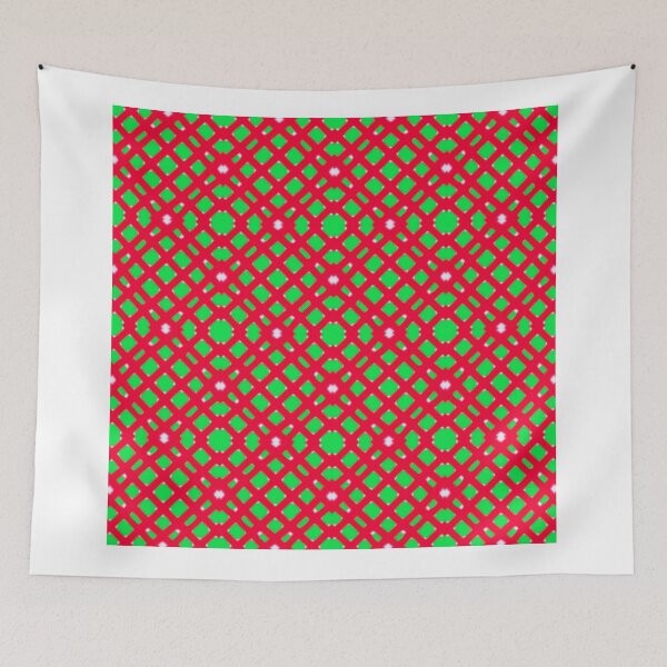 Item preview, Festive Red and Green Lattice Pattern designed and sold by KornDala88.