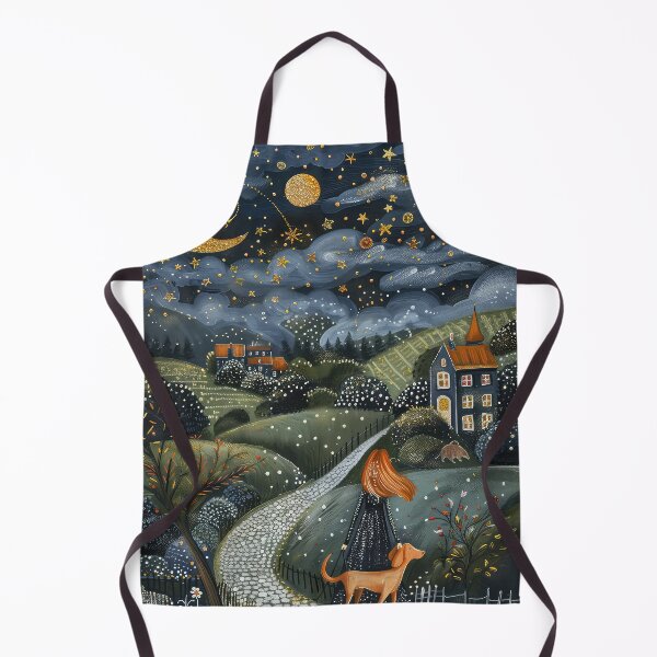 Item preview, Girl walking a dog, girl, night, dog, walking, dog walking, girl night, houses, designed and sold by thewandswant.