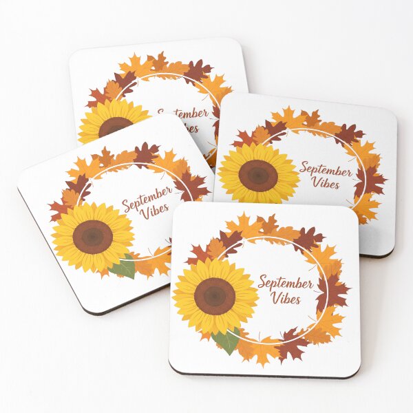 Item preview, Sunflower and Autumn Leaves September Vibes Frame designed and sold by RehanInkDesigns.