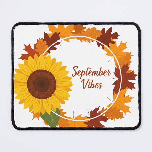 Item preview, Sunflower and Autumn Leaves September Vibes Frame designed and sold by RehanInkDesigns.