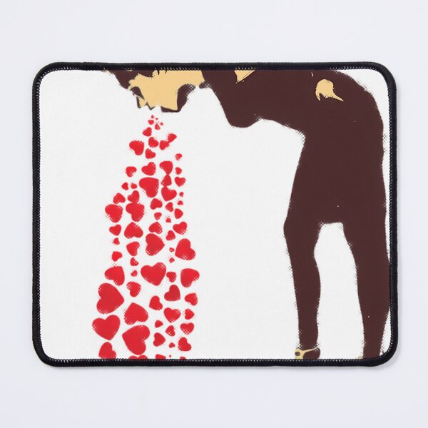 Item preview, Banksy-Graffiti-Love-Sick-Woman-With-Snickers-Vomitting-Hearts-Black-And-White-With-Grunge-Texture-Hd-High-Quality-Online-Store designed and sold by MarkBlankd.
