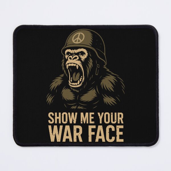 Item preview, Gorilla War Face – Military Helmet Peace Sign designed and sold by QRCharlie.