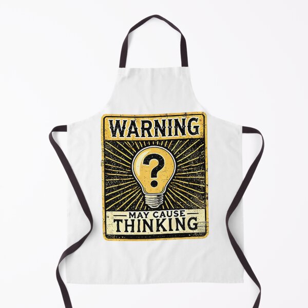 Item preview, Warning May Cause Thinking - Retro Lightbulb Idea Sign designed and sold by RedDelaney.