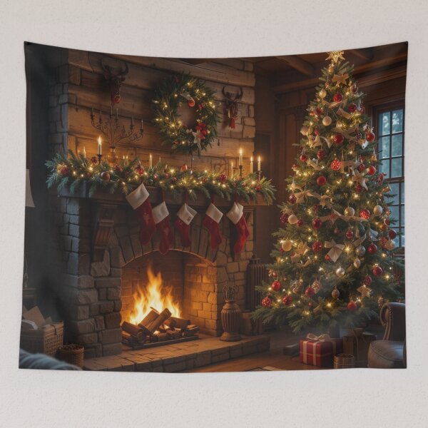 Item preview, Cozy Christmas Hearth and Tree designed and sold by InezPhotography.