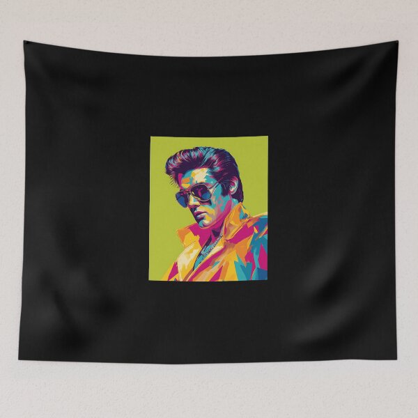 Item preview, Elvis Presley Pop Art  Vibrant Lime Green Portrait designed and sold by ReinharWendt.