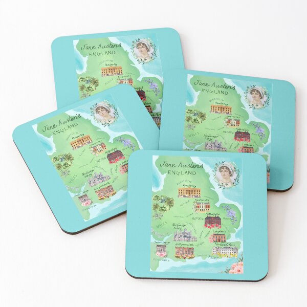 Item preview, Jane Austen Map of England designed and sold by booksnbobs.