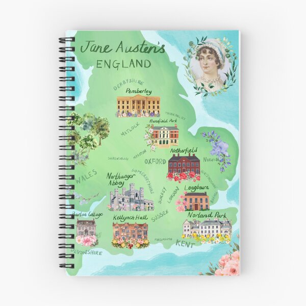 Item preview, Jane Austen Map of England designed and sold by booksnbobs.