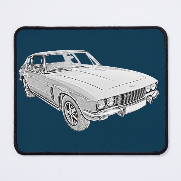 Item preview, Jensen Interceptor 1970s British classic car front 3/4 monochrome designed and sold by soitwouldseem.