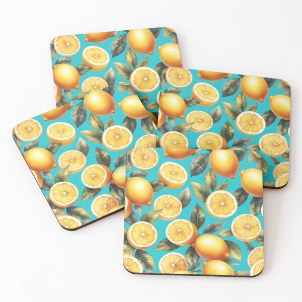 Item preview, Lemon Pattern On Teal Background designed and sold by MoonMonkeyNbear.