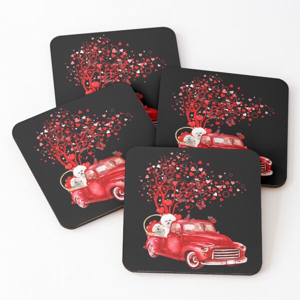 Item preview, Bichon Frise Riding Red Truck Valentine Butterfly Tree designed and sold by ainegonza.