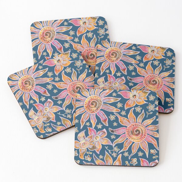 Item preview, Boho 70s Floral - Blue designed and sold by lottibrown.