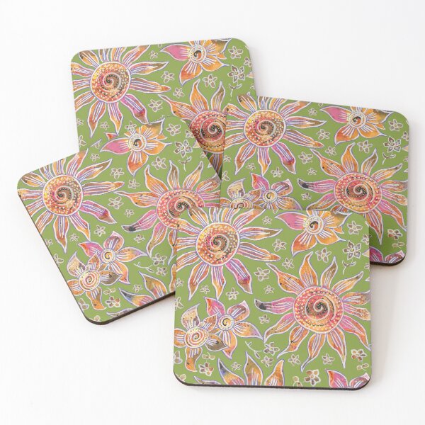 Item preview, Boho 70s Floral - Green designed and sold by lottibrown.