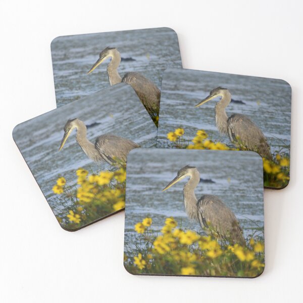 Item preview, Heron Among Yellow Flowers designed and sold by MercerImages.
