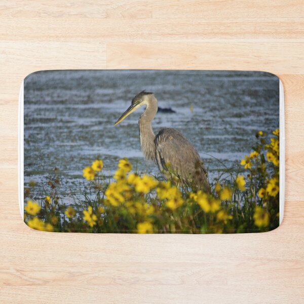 Item preview, Heron Among Yellow Flowers designed and sold by MercerImages.