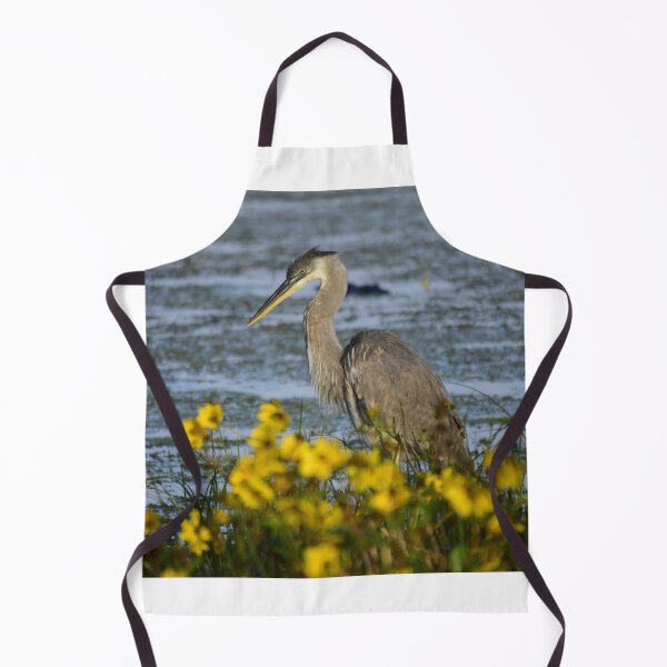 Item preview, Heron Among Yellow Flowers designed and sold by MercerImages.