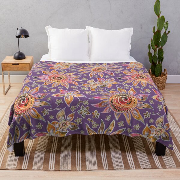 Item preview, Boho 70s Floral - Purple designed and sold by lottibrown.
