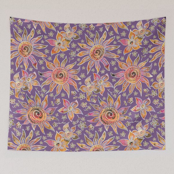 Item preview, Boho 70s Floral - Purple designed and sold by lottibrown.