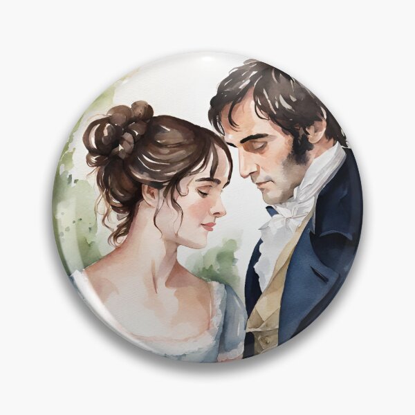 Item preview, Elizabeth and Mr. Darcy Portrait Watercolour Painting designed and sold by booksnbobs.