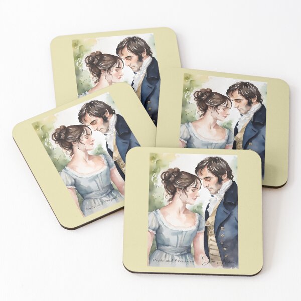 Item preview, Elizabeth and Mr. Darcy Portrait Watercolour Painting designed and sold by booksnbobs.
