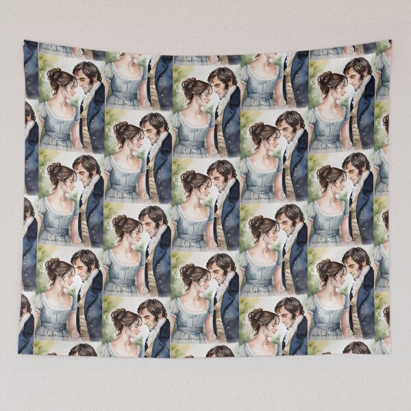 Item preview, Elizabeth and Mr. Darcy Portrait Watercolour Painting designed and sold by booksnbobs.
