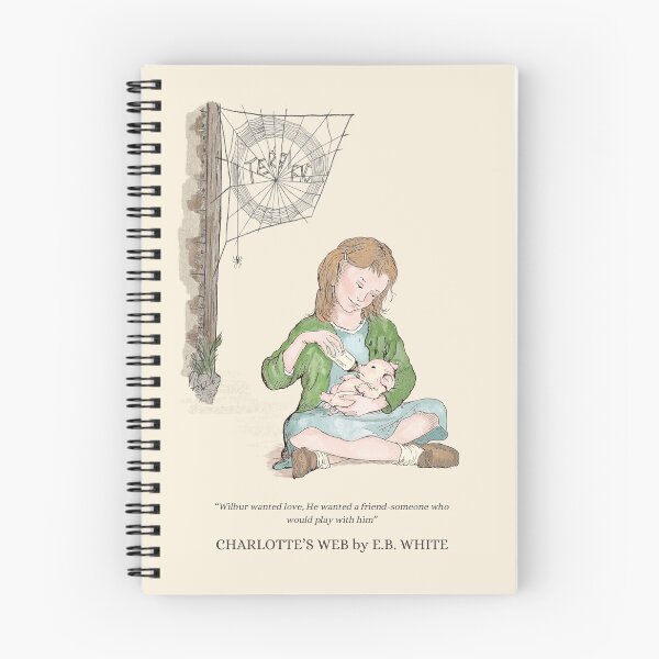 Item preview, Charlotte's Web Book Picture, Charlotte's Web Book Quote, E.B. White, Wilbur, Charlottes Web, Children's Book designed and sold by booksnbobs.