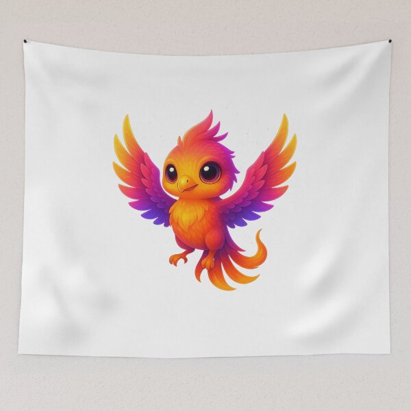 Item preview, Neon Phoenix – Cute Kawaii Bird of Fire designed and sold by MK-WOOD.