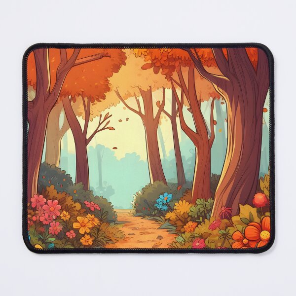 Item preview, Autumn Floral Forest Path in Orange Leaves designed and sold by EmeraldeaDesign.