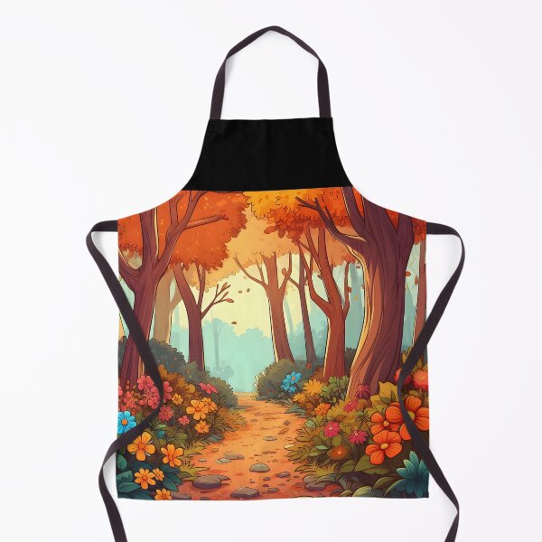 Artikelvorschau, Herbstlicher Blumenwaldweg in orangefarbenen Blättern entworfen und verkauft von EmeraldeaDesign.