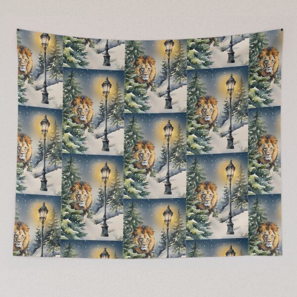 Item preview, The Lion the Witch and the Wardrobe Art Print, C.S. Lewis Art Print, Aslan, Narnia, Chronicles of Narnia, Lamp post designed and sold by booksnbobs.
