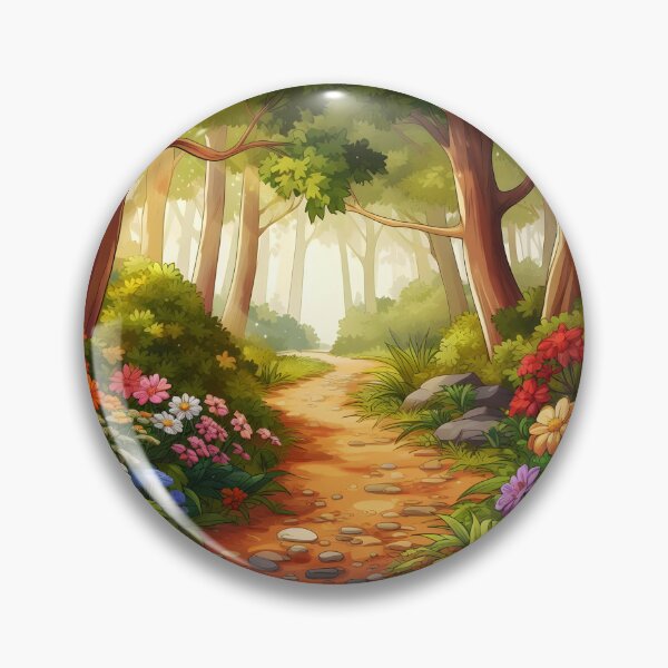 Item preview, Summer Forest Path with Blooming Flowers designed and sold by EmeraldeaDesign.