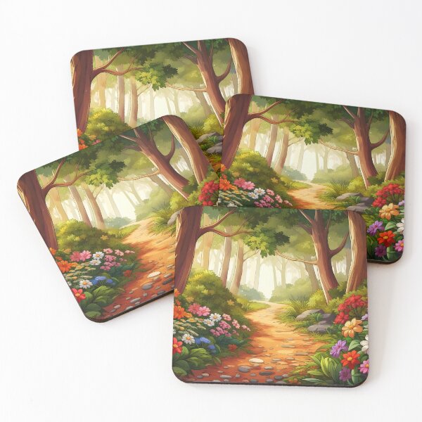 Item preview, Summer Forest Path with Blooming Flowers designed and sold by EmeraldeaDesign.