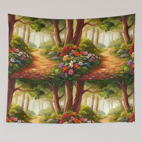 Item preview, Summer Forest Path with Blooming Flowers designed and sold by EmeraldeaDesign.