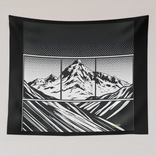 Item preview, Framed Horizon – Abstract Comic Mountain Landscape - Pop Art Mountain Landscape Love  designed and sold by Benito Del Ray.