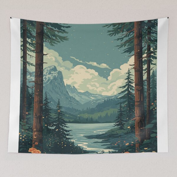 Item preview, Landscape of the river and mountains of Seriali designed and sold by saly55887.