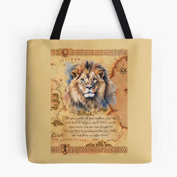Item preview, The Lion the Witch and the Wardrobe Art Print, C.S. Lewis Quote, Aslan Art, Narnia, Chronicles of Narnia, Aslan Quote, Narnia quote, designed and sold by booksnbobs.