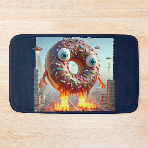 Item preview, Giant Donut Monster – Funny Sci-Fi Dessert Illustration designed and sold by Aredbox.