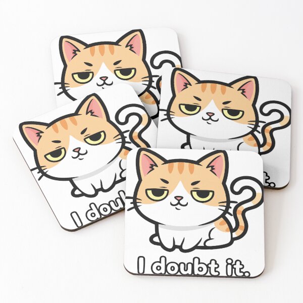 Item preview, Funny Skeptical Cat Kawaii Sticker designed and sold by DiNata.