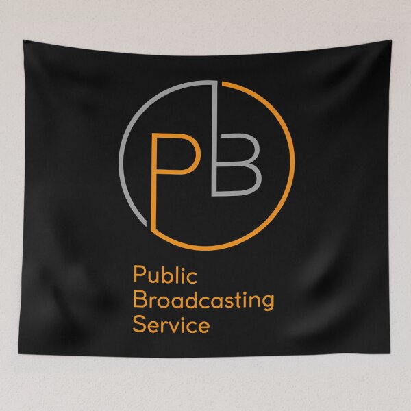 Item preview, Modern Circular Pbs Logo With Orange And Gray Lines designed and sold by joszkonaviide.