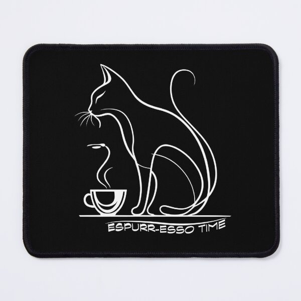 Item preview, cat and coffee, espurr-esso time, minimalist graphics, for cat and coffee lovers designed and sold by miro-bob-design.