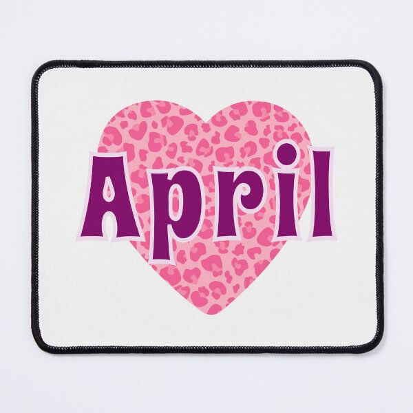 Item preview, April Name Pink Leopard Heart designed and sold by Jeallan Designs.