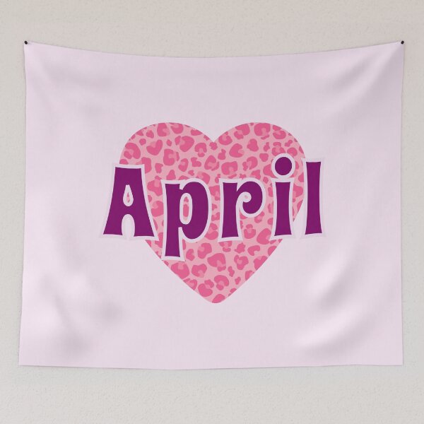 Item preview, April Name Pink Leopard Heart  designed and sold by Jeallan Designs.