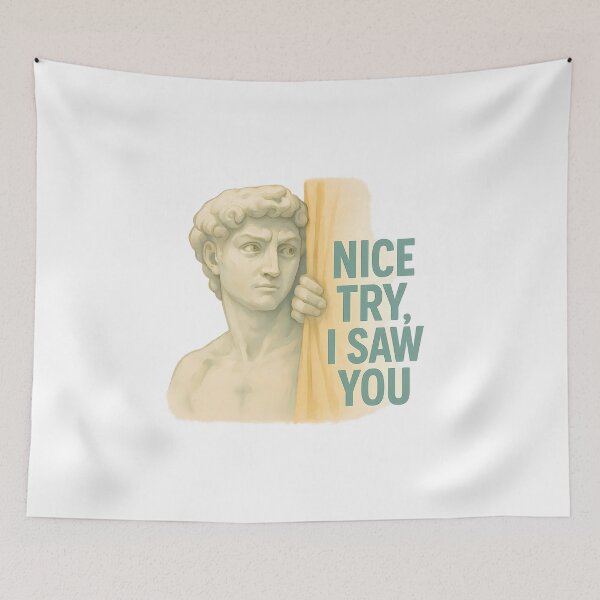 Item preview, Funny King David behind the curtain – Humorous "I Saw You" design designed and sold by TRIBEA.