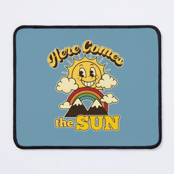 Item preview, Retro Smiling Sun with Rainbow Mountains designed and sold by TheJollyDoodle.