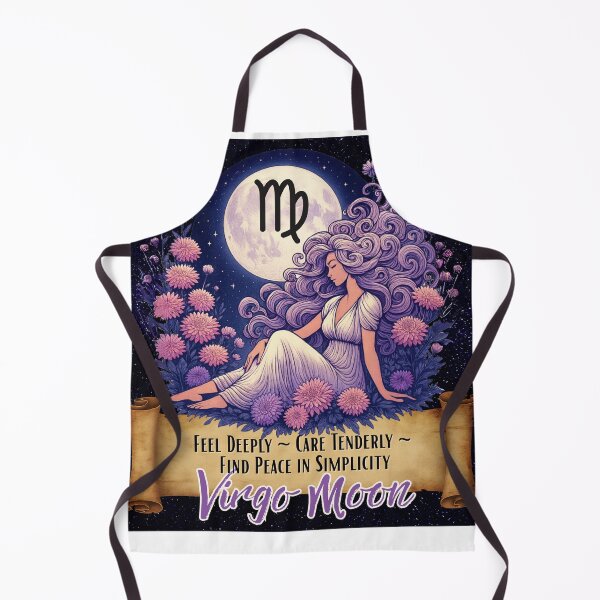 Item preview, Virgo Moon Astrology Art – Celestial Zodiac Maiden Under Full Moon with Flowers | Mystical Virgo Gift for Astrology Lovers designed and sold by Kjahli.