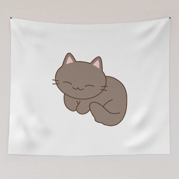 Item preview, grey sleeping cat designed and sold by sweetb3rry.
