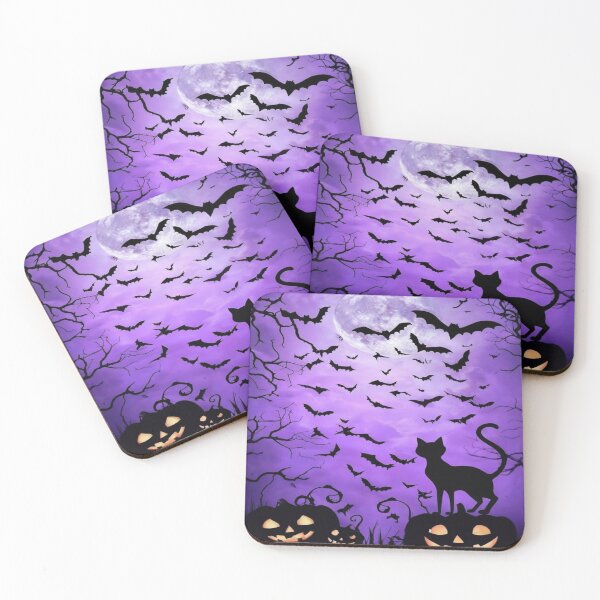 Item preview, Pumpkin and cat on Halloween background designed and sold by saly55887.